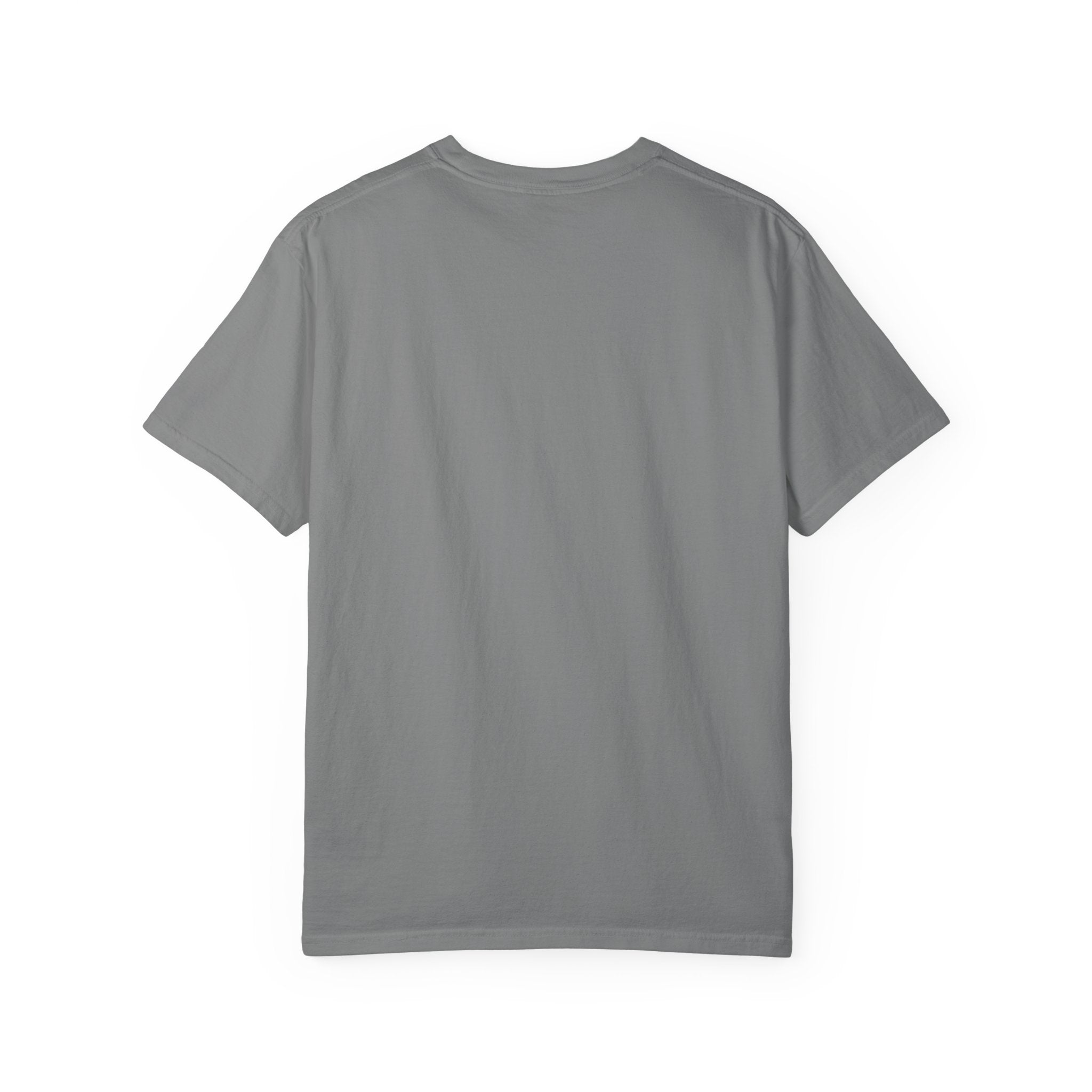 Theater Masks T‑Shirt — "I came, I masked, I went home tired." Garment-Dyed Tee